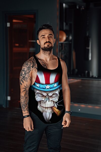 Freeyez Skeleton Smoke Gym Fitness Majica bez rukava Atlet Singlet