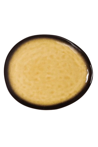 İkram Dünyası Dark Boat, Oval, Serving Presentation Plate 33 Cm