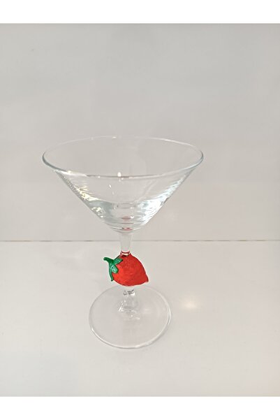 ADAMODART Çilek Figürlü El Yapımı Martini Kadeh - Tekli