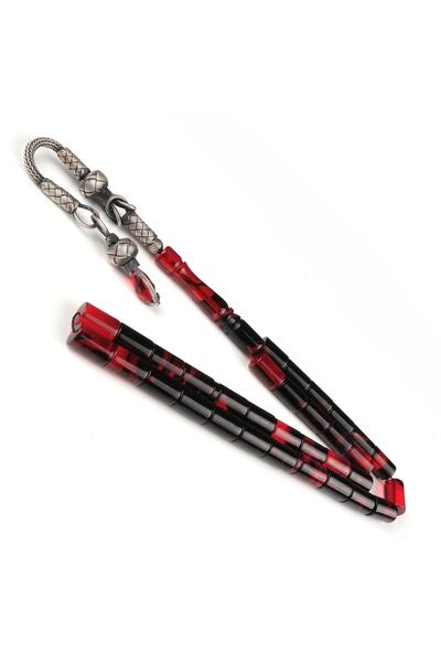 TESBİHCİBABA Різаний модель вогняний бурштин - Нічний червоний чотки