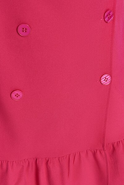 Trendyol Curve Φούξια Plus Size Mini φόρεμα τζάκετ τριών τετάρτων - TBBAW23AH00042