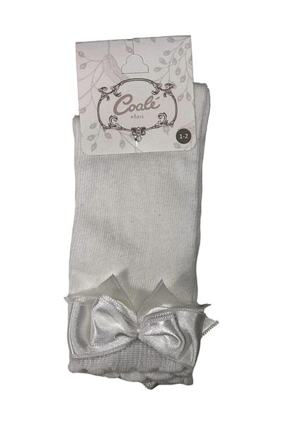 Cocole Knee Length Kids Baby Socks with Ribbon Bow