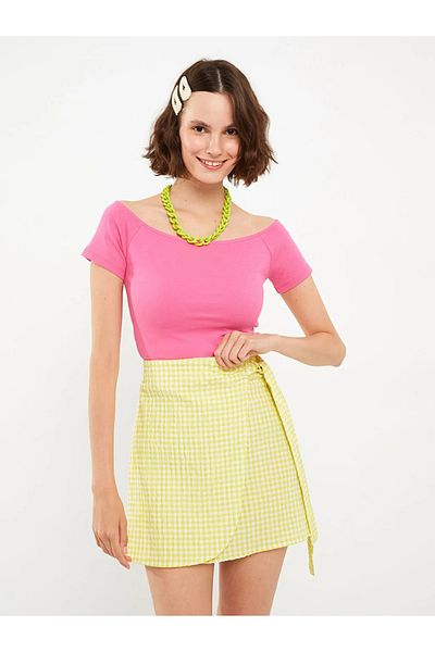 LC Waikiki Lcw Casual Zippered Waist Plaid Poplin Women's Skirt
