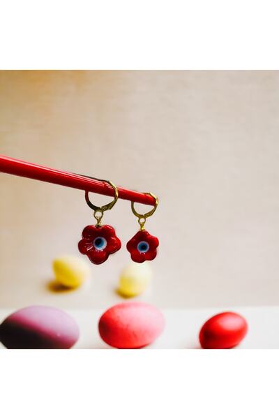 FASİON Handmade Flower Glass Earrings