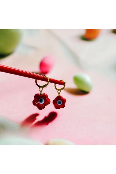 FASİON Handmade Flower Glass Earrings