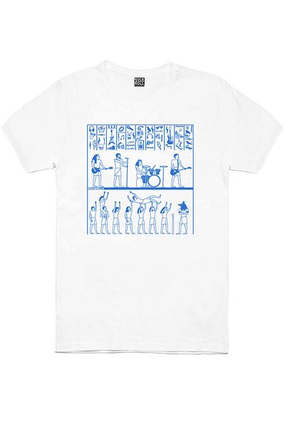 ROCKANDROLL تي شيرت Pharaoh Rock White، Samurai Solo، Rock Hands للرجال، مجموعة صديقة للبيئة مكونة من 3 قطع