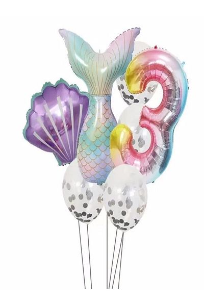 DÜVENCİ TİCARET Mermaid Tail Balloon Set