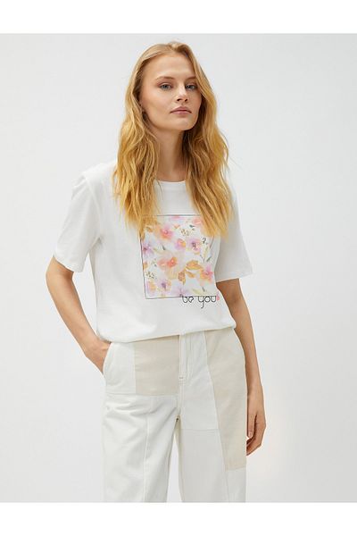Koton T-Shirt - Weiß - Regular Fit