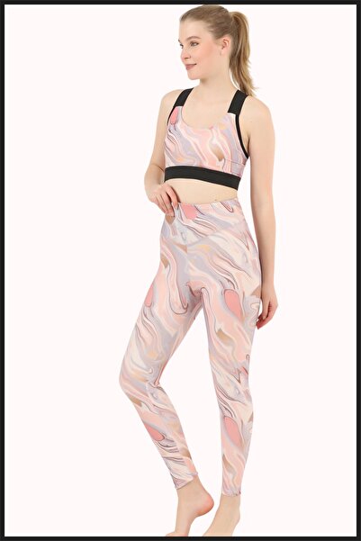 missmaral Women's Leggings High Waist Recovery Powder Colored Digital Printed Comfortable & Stylish Model