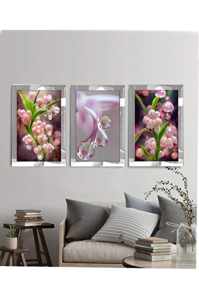 YOKTAYOK Pleksi Çerçeveli Blossome Çiçeği 3lü Tablo