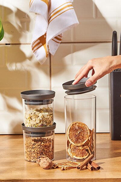 Emsan Arya 3-Piece Small Storage Container Gray