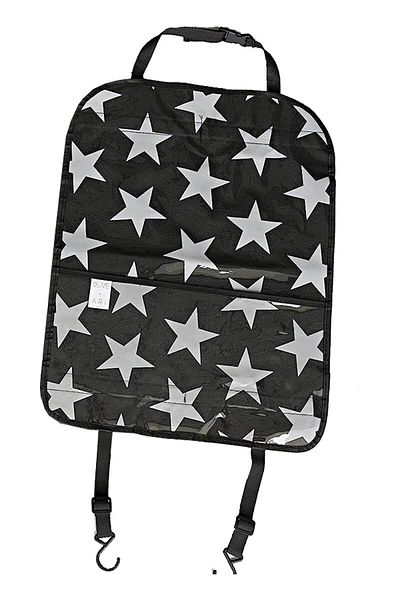 RevuBaby Seat Back Organizer Star Printed Pocketed Seat Back Protector Footprint Anti-Fouling 1pc