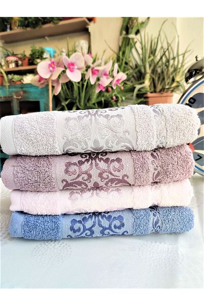 Z&N STYLE Mama Mea Curl Jacquard 70x140 Cm. Set de 4 prosoape de baie