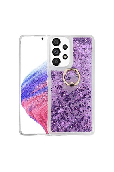 ZM STORE Samsung Galaxy A33 5g Kılıf Renkli Simli Sıvılı Yüzük Standlı Kapak