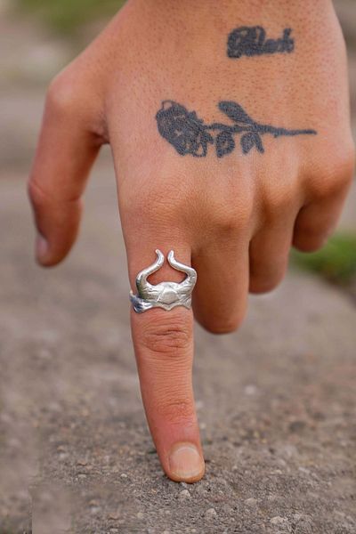 The Collection Viking Helmet Horned Helmet Adjustable Ring