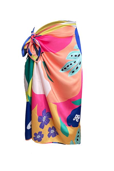 Bolder Pareo din satin Elena Blue Flower (nu se arată în interior)