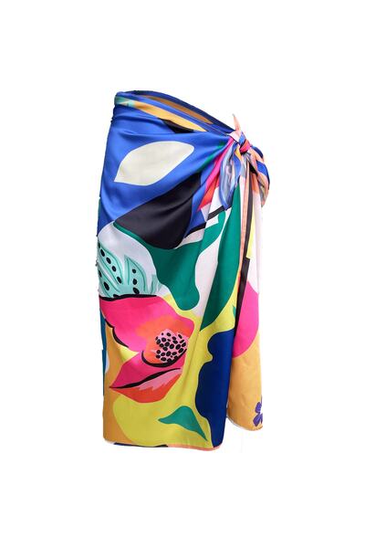 Bolder Pareo din satin Elena Blue Flower (nu se arată în interior)