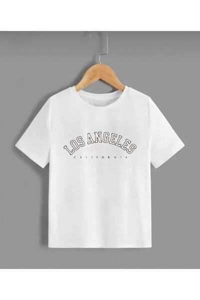 Serays moda Los Angeles Baskılı Kız/erkek T-shirt