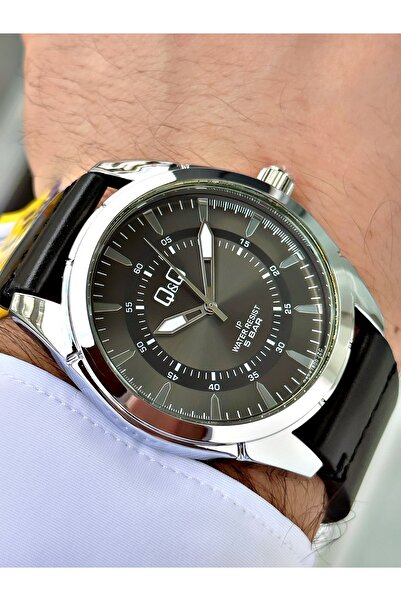 Q&Q Q891j333yy Deri Kordonlu Erkek Kol Saati