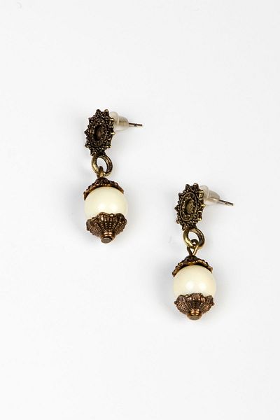 Lila Rosa Ethnic Authentic Earrings with Natural Stone Detail