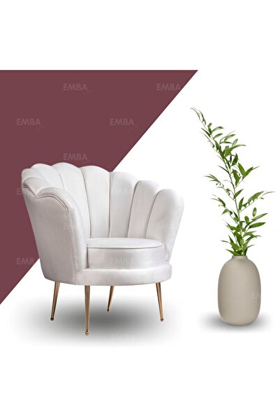 EMBA LUXURY Papatya Istiridye Tekli Berjer Güzellik Salonu - Ofis Koltuğu