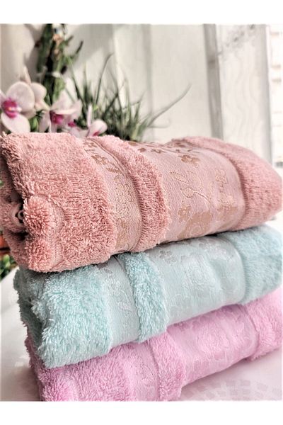 Z&N STYLE Η μαμά μου Gardenia 50x90 εκ. Σετ πετσετών πολυτελείας Jacquard Bukle Dowry (ΣΕΤ 3)