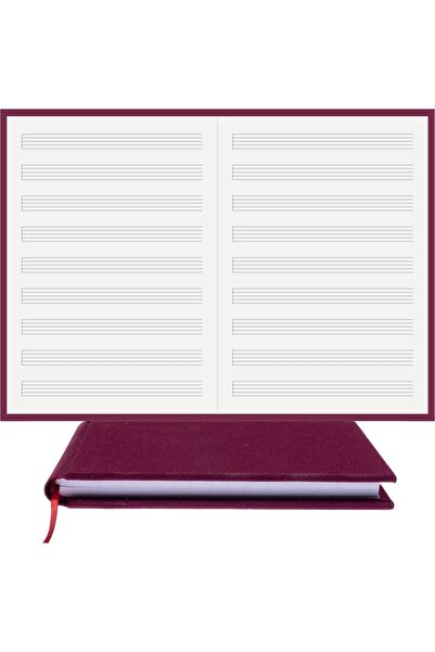 BİDEFTER Music Notebook (KEY-FREE CUT STRIPED) 100% Handmade, Hand Stitched V...