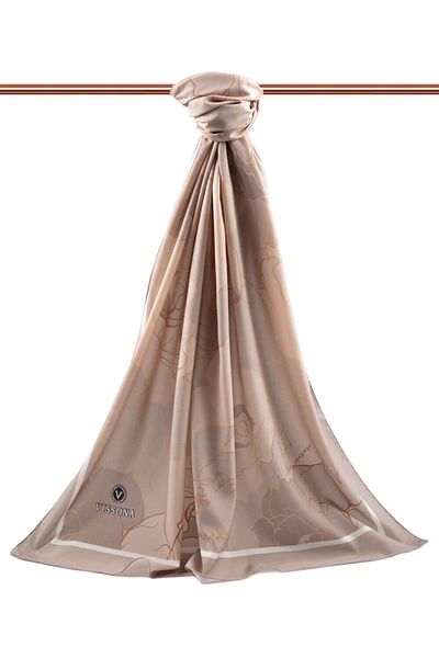 Vissona Γυναικείο σάλι πολυτελείας Medina Silk Mink-2