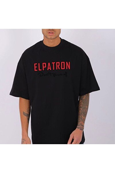 Benisengiydir Ανδρικό μπλουζάκι με λαιμόκοψη σε μαύρο χρώμα Elpatron με στάμπα