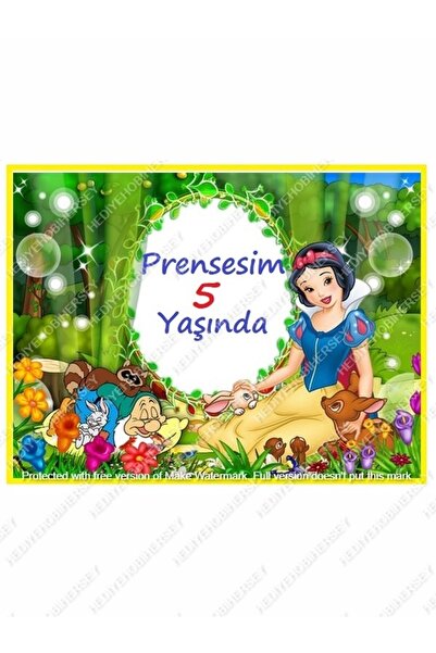 hediyehobihersey Pamuk Prenses Yenilebilir Kolayca Kesilir Resimli Pasta Için...