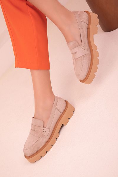 SOHO Nude Suede Women's Casual Shoes 17853