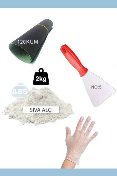 ABS Sıva Alçı 2 Kg Sıva Alçı+spatula+eldiven