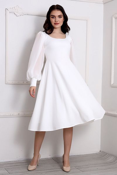 Moda MiraGül Round Neck Midi Dress
