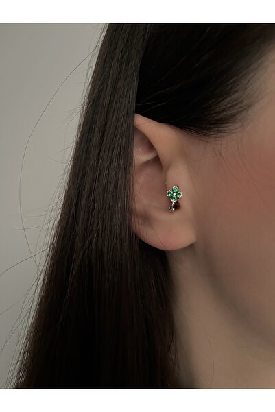 Okkostore Cerrahi Çelik Renkli Taşlı Papatya Halka Tragus Piercing