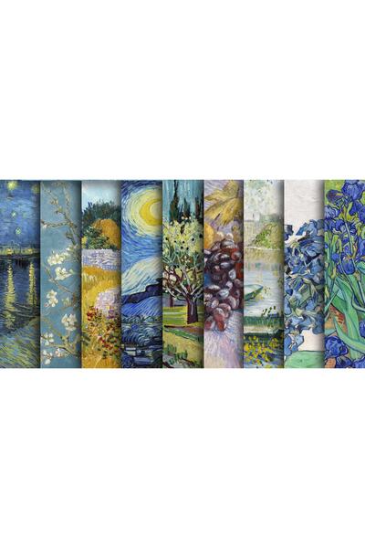 TELLGRAF Van Gogh Tablo Görünümlü Hediye Paketi Kağıdı (35x50 Cm 9 Adet)