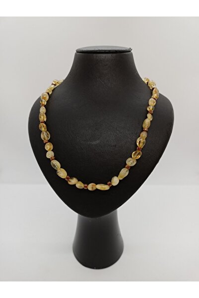 BalıkHediyelik Sitrin Ve Hematit Taşı Kolye/ Doğaltaş Özel Tasarım Kolye