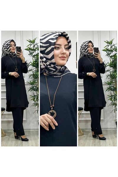 azzebutik 5410 Serap Necklace Set K25 Black