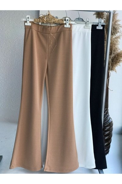 Hepsi Moda Ispanyol Crep Pantolon - 075 - Camel