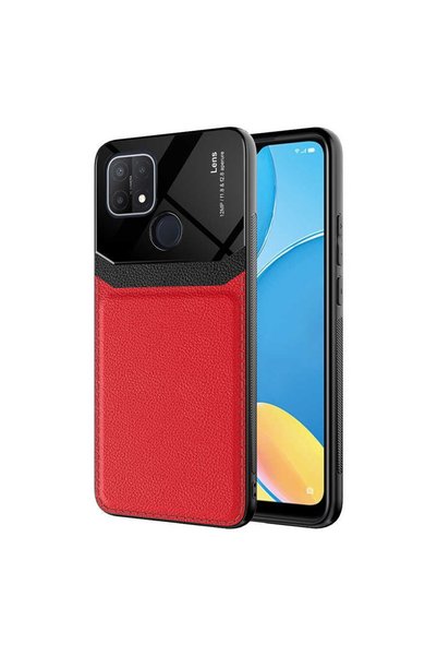 ZM STORE حافظة Oppo A15s غطاء جلدي لامع السطح بمظهر جلدي