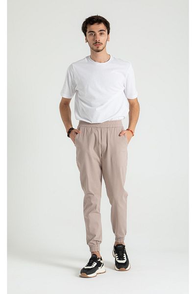 RUBYSTARS Beige Elastic Back Pocket Additional Line Detail Jogger Trousers