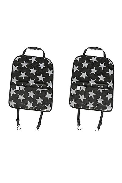RevuBaby Seat Back Organizer Star Printed Pocketed Seat Back Protector Footprint Anti-Fouling 2pcs
