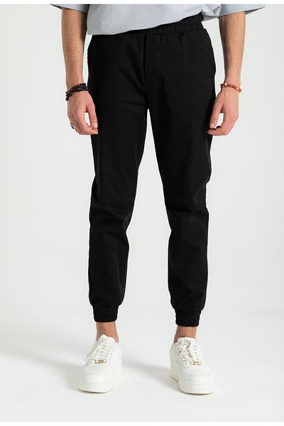 RUBYSTARS Black Elastic Back Pocket Additional Line Detail Jogger Pants