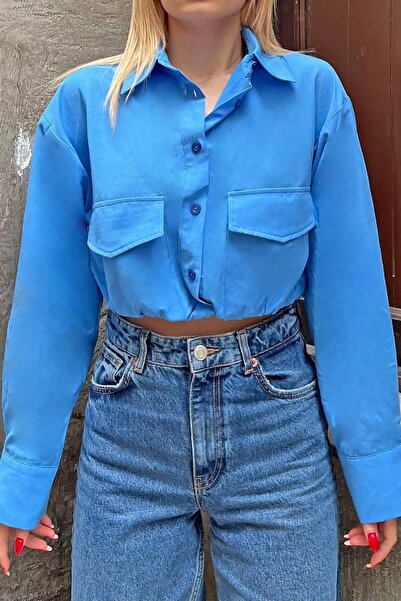 Swist Синя сорочка з еластичним поясом