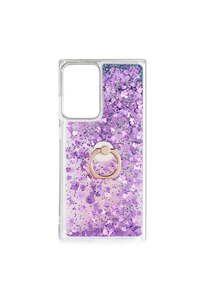 ZM STORE Samsung Galaxy Note 20 Ultra Kılıf Renkli Simli Sıvılı Yüzük Standlı...