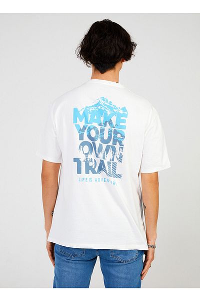 The Crow Bicycle Collar Printed White Men's T-shirt