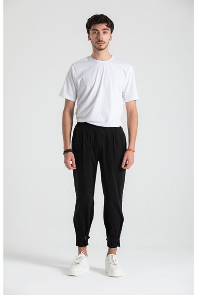RUBYSTARS Black Leg Detail Bohemian Design Jogger Pants