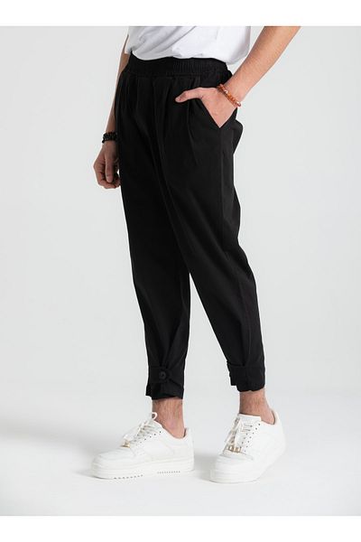 RUBYSTARS Black Leg Detail Bohemian Design Jogger Pants