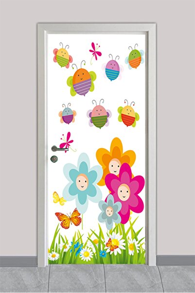 OnurStore Okul Kapı Giydirmeleri -çiçek Ve Kelebek