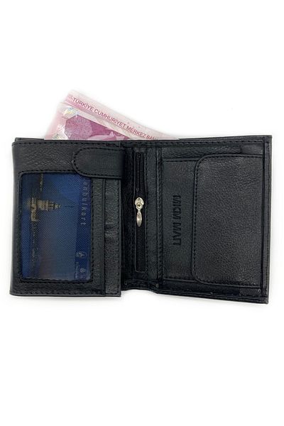Şener collection Genuine Leather Men's Wallet - 11 Card Capacity - Double Money Compartments - Special Zipper Compartment