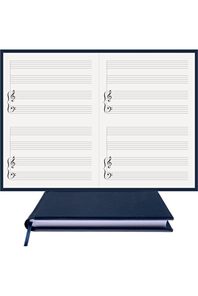 BİDEFTER مفكرة بيانو (نظام مزدوج مع مفاتيح FA اليسرى) 100% صناعة يدوية وخياطة يدوية - جلد حراري (A/5)